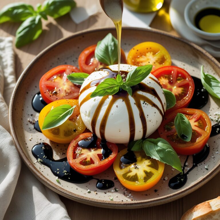 Easy Tomato Burrata Salad with Balsamic Drizzle