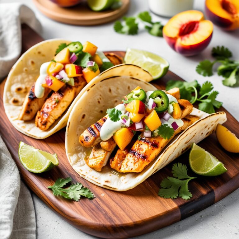 Zesty Grilled Chicken Tacos with Peach Salsa